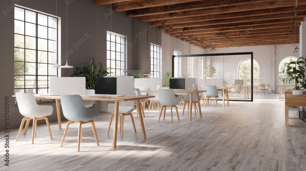Fototapeta premium Modern open office space interior