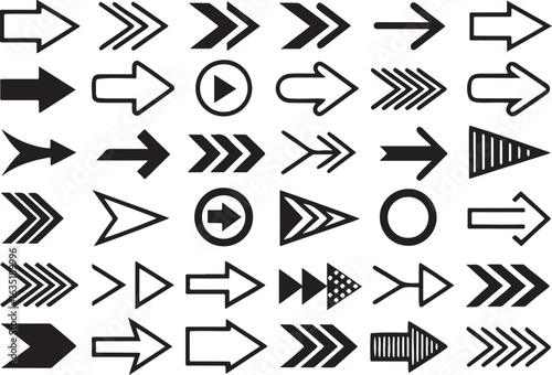 Black White Arrows Directional Symbols graphic