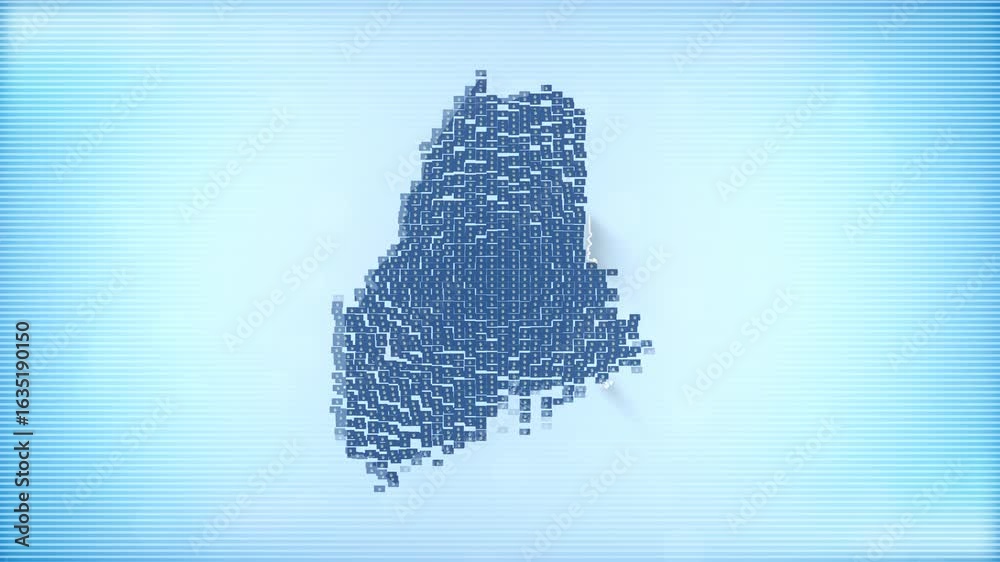 US State of Maine Flags zooming in and Forming the state border map intro which is useful for news, political events, sports intros and presentation.