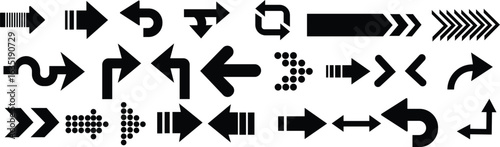 arow set icon vector for web design, arrow icons Illustration vector graphic.Arow icon image silhouette vector line art coloring page.Arrows Icon Set. Traffic Arrow Sign Collection Vector Design.