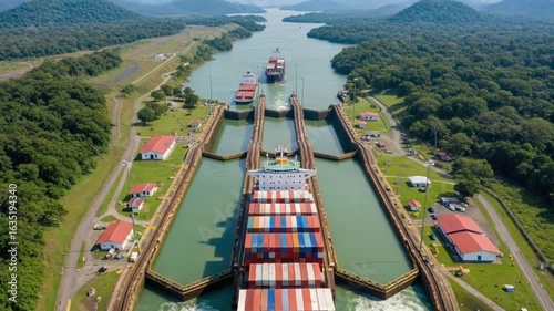 Maritime Industry: Modern Cargo Ship for International Business