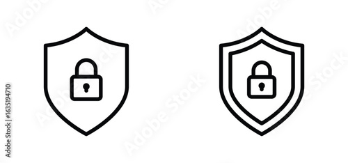 shield with lock icon. Privacy secure sign vector