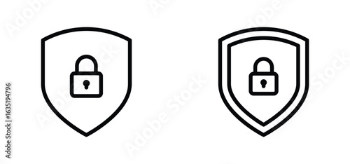 shield with lock icon. Privacy secure sign vector