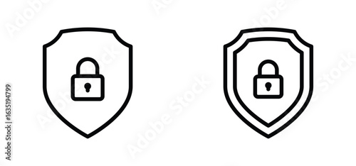 shield with lock icon. Privacy secure sign vector