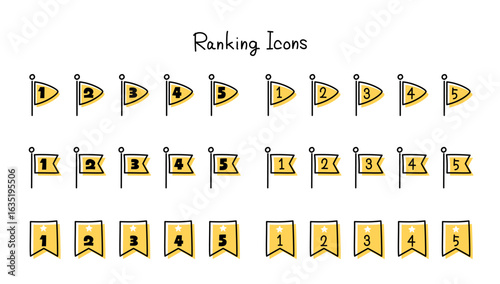 フラッグのランキングアイコンセット
