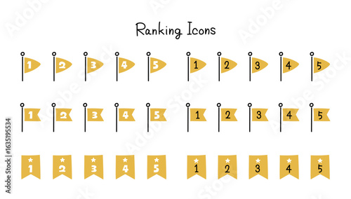 フラッグのランキングアイコンセット