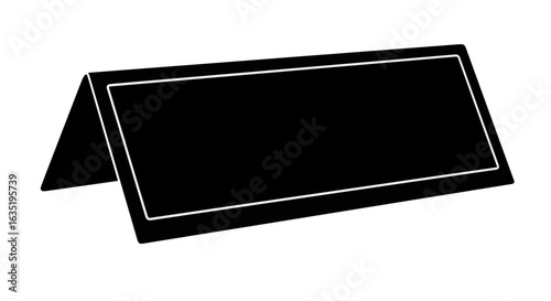 School find black table tent card vector template for event signage and display name place card for party 100 char vector