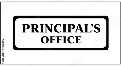 School principal office sign for school administration and student services information and guidance location area vector