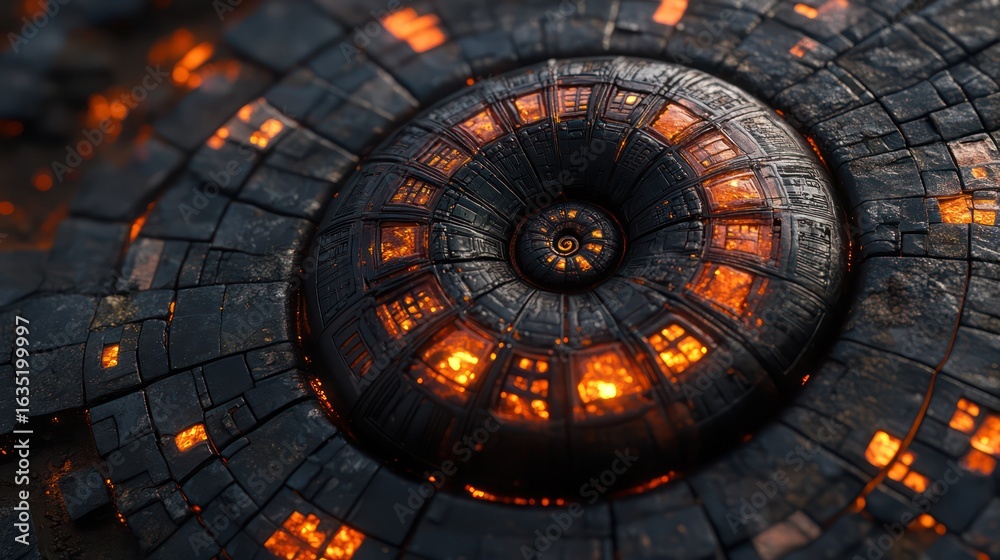 Fototapeta premium Abstract alien spaceship called ufo in dark theme