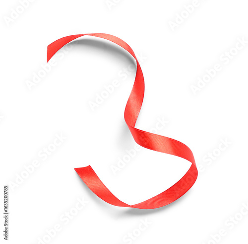 Piece of red satin ribbon o...