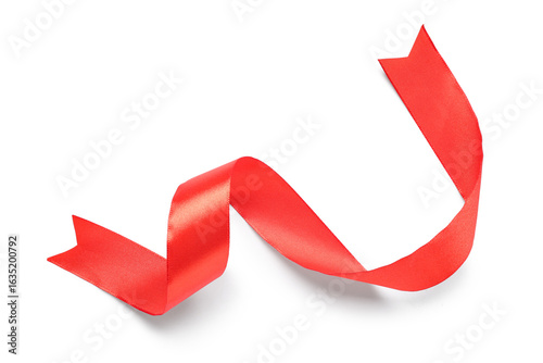 Piece of red satin ribbon o...