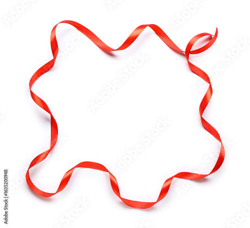 Frame made of red satin rib...