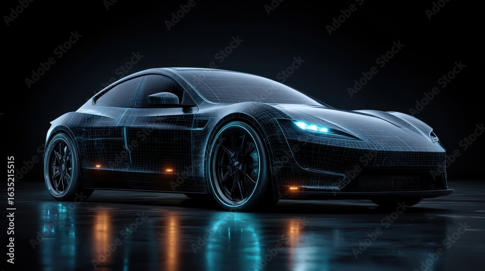 Obraz premium Futuristic Electric Sports Car: Design Concept
