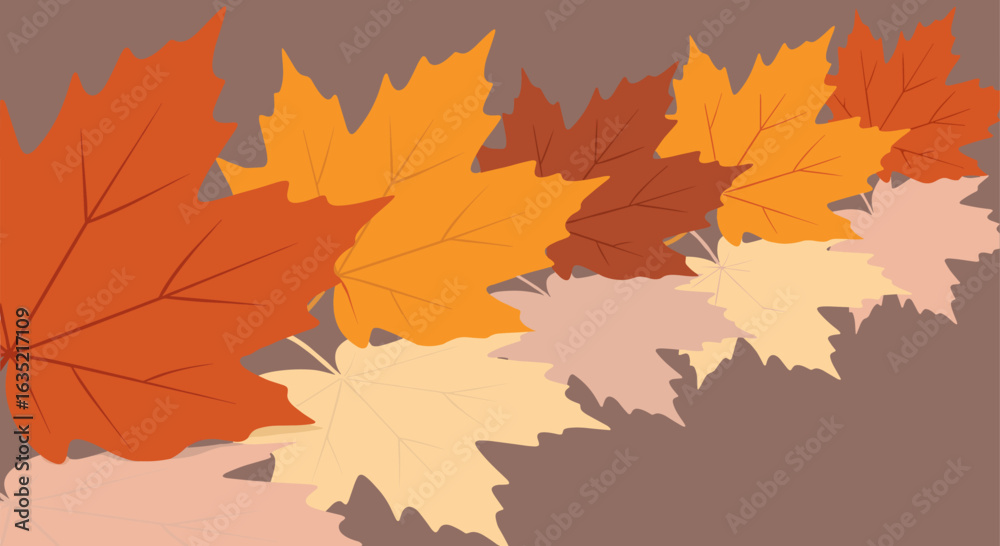 Obraz premium Abstract row of colorful Autumn Leaves