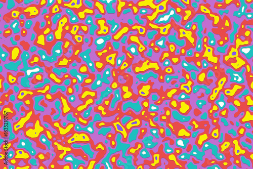 Vibrant abstract cut paper style background seamless pattern design with multiple colors and layered effect