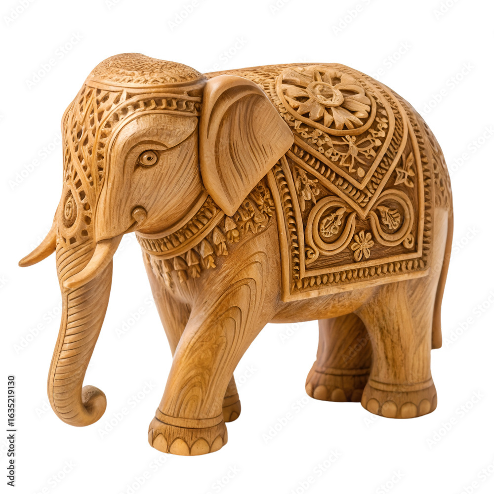 Obraz premium wooden elephant isolated on white