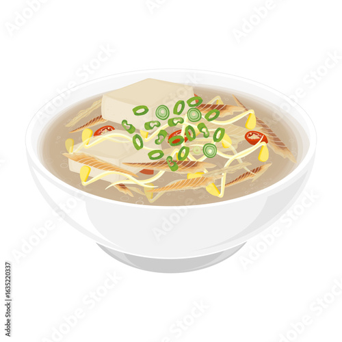 Vector Illustration Logo Clipart Korean Food Bukeoguk Bugeoguk Dried Pollock Soup