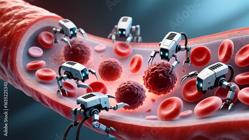 Nanorobots Targeting Cancer Cells Inside Blood Vessel – Concept of Future Medical Technology