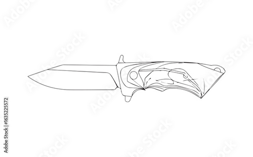 Vector illustration of a folding pocket knife