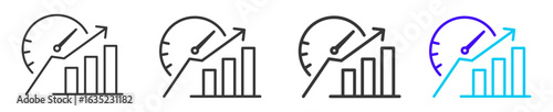icon, icons, set, pack, outline,velocity tracking icon set collection in a creative outline style used in project management with multiple thickness variations perfect for professional design projects