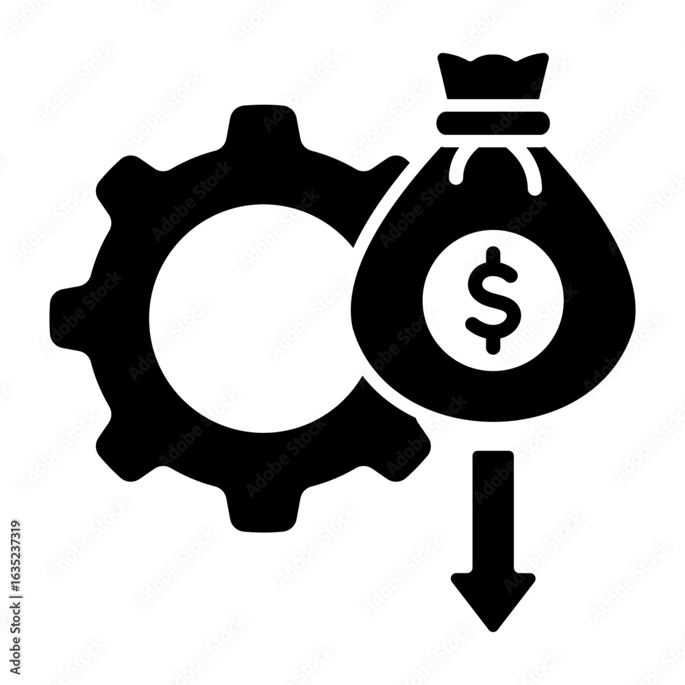 Fototapeta premium Budget Reduction Icon
