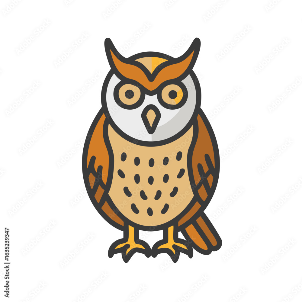Fototapeta premium Simple illustrations. vector. eagle owl.