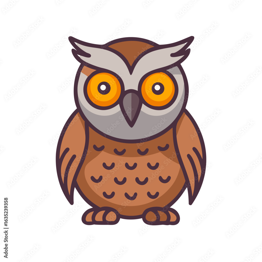 Fototapeta premium Simple illustrations. vector. eagle owl.