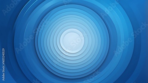 Abstract background featuring concentric blue circles creating a radial tunnel effect with a smooth gradient from dark to light, conveying depth and focus.