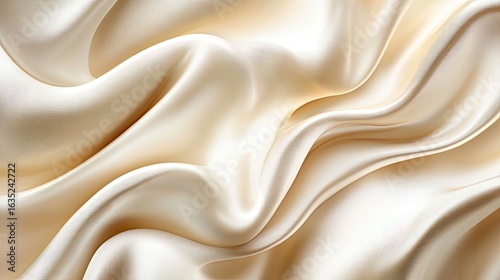 Cream Silk Drape Texture Background.