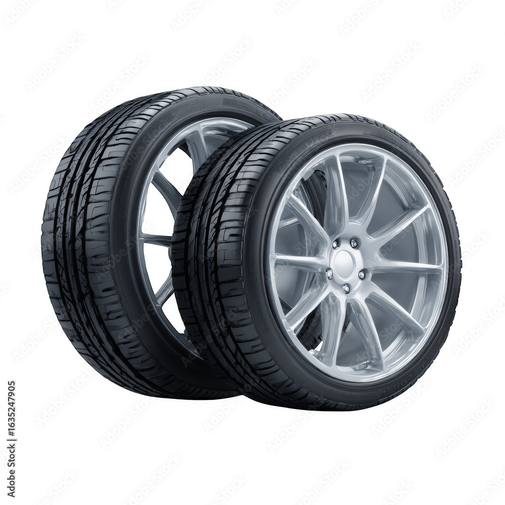 Obraz premium Premium radial tires with modern rims for enhanced vehicle control
