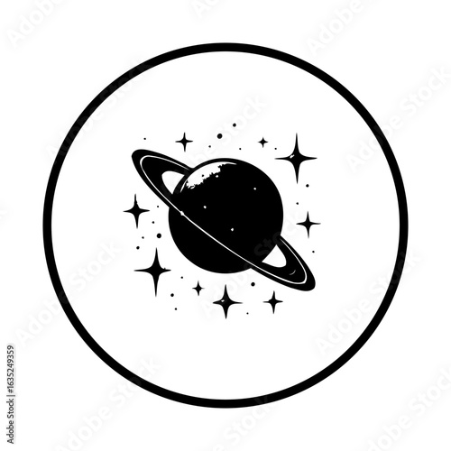 Elegant depiction of saturn and surrounding stars providing an illustrative celestial journey across the cosmos