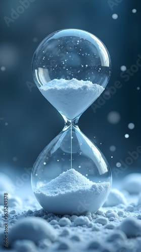Winter Hourglass with Snow and Ice