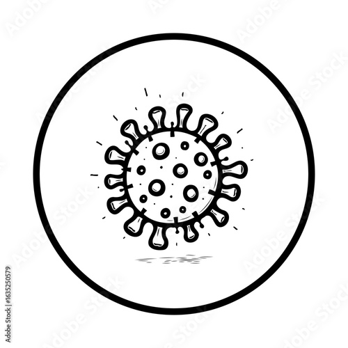Hand-drawn coronavirus illustration highlighting pandemic implications and global health concerns and symbolizing viral spread for health content