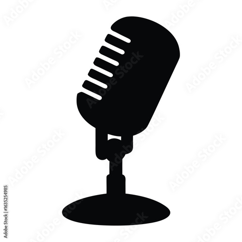 Vintage microphone vector graphic illustration for podcasting broadcasting and karaoke design needs