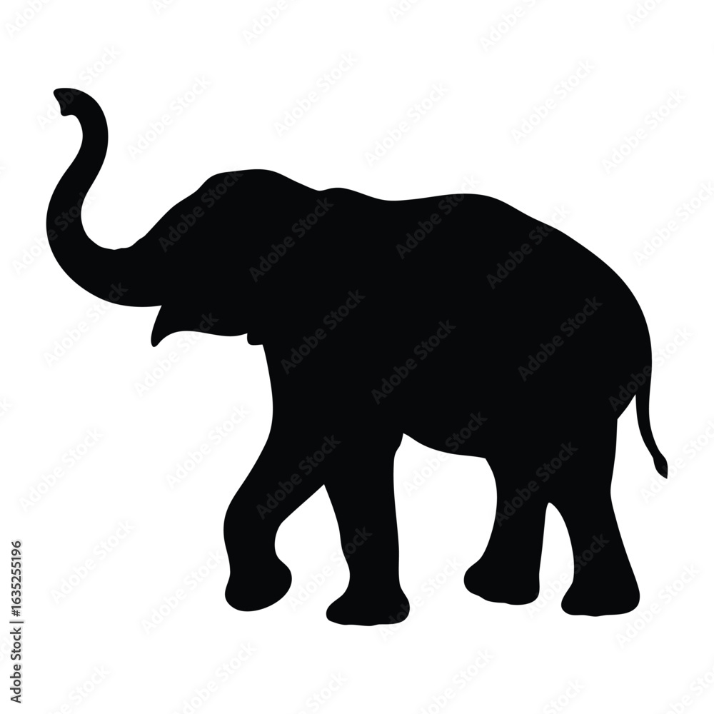 Obraz premium Elephant silhouette vector illustration for african wildlife animal conservation and design, art