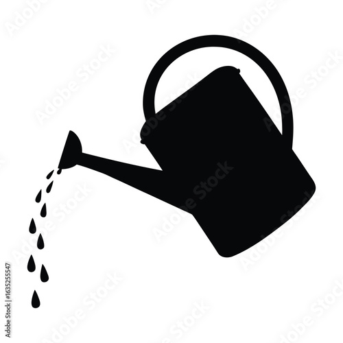 Watering can vector illustration for garden care and plant watering equipment design resources icon