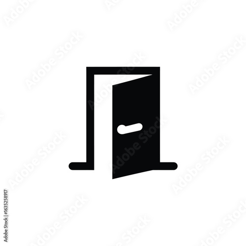 Opened Door with Transparent Background, Minimalist Entrance Symbol, Isolated Exit