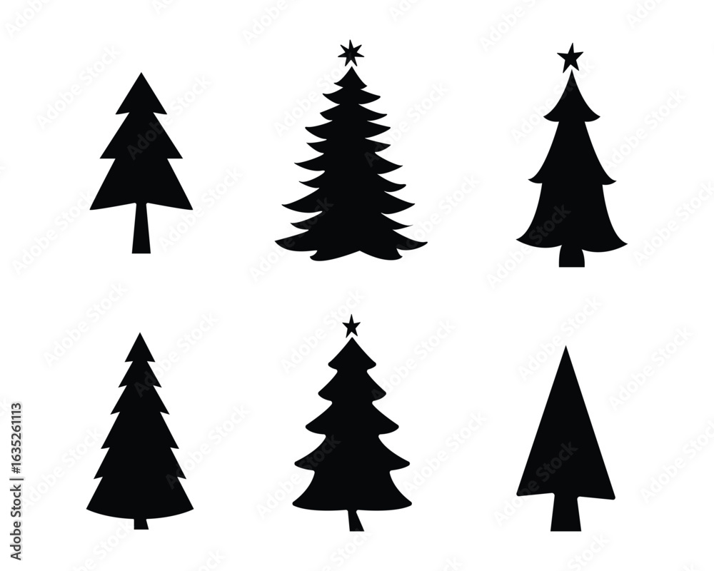 Obraz premium Christmas tree set.