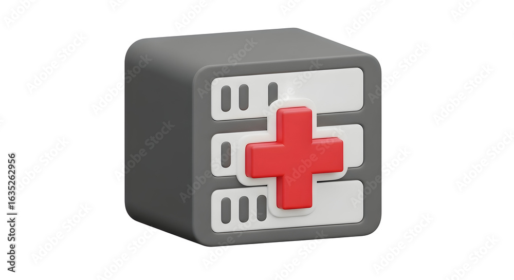 Fototapeta premium Server Backup and Recovery 3D Icon for Data Protection Solutions