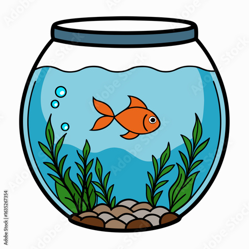 aquarium with goldfish