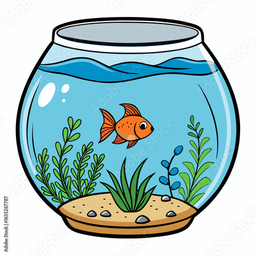 aquarium with goldfish