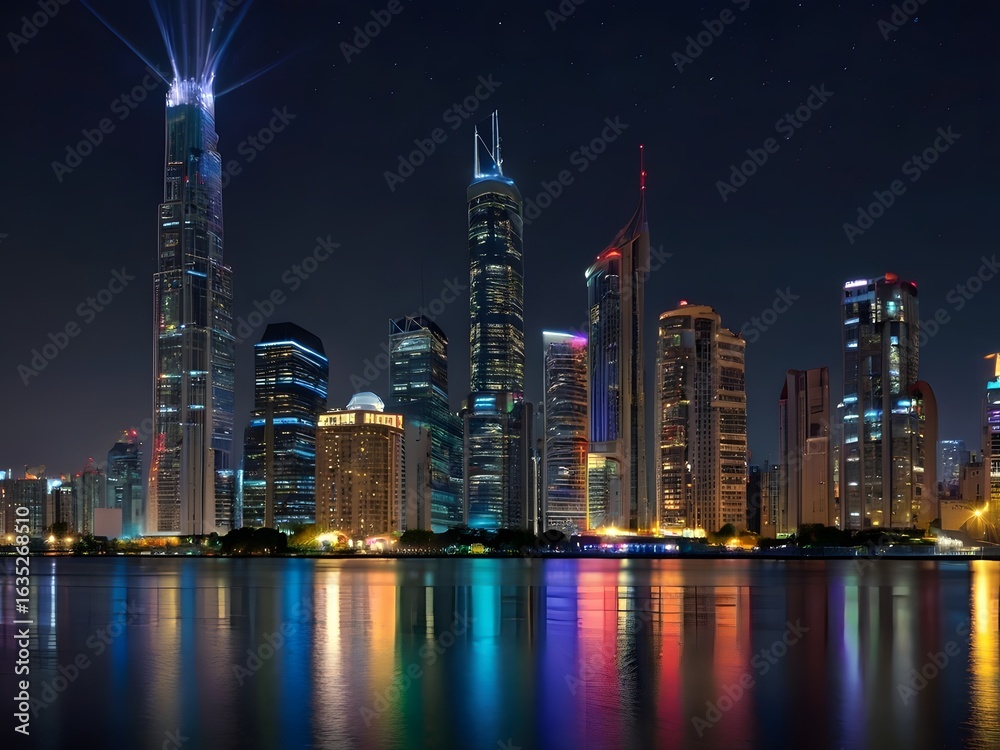 Fototapeta premium singapore skyline at night