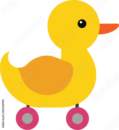 Simple cartoon  style yellow rubber duck vector clip art on a white background |
