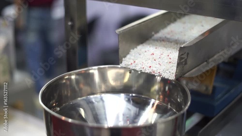 Plastic pellet production process of plastic pellet production machines in industrial plants