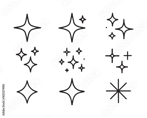 Collection of sparkle vector illustrations