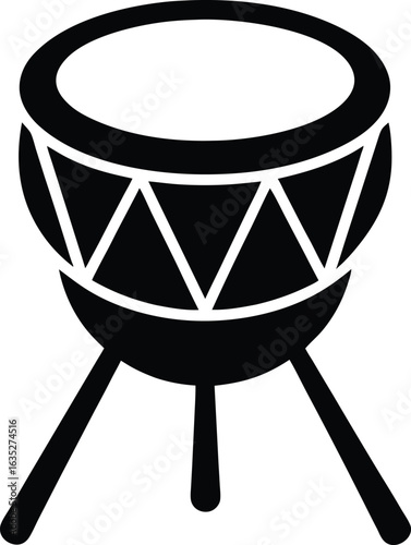 Silhouette of a Conga Drum Vector Stock Vector