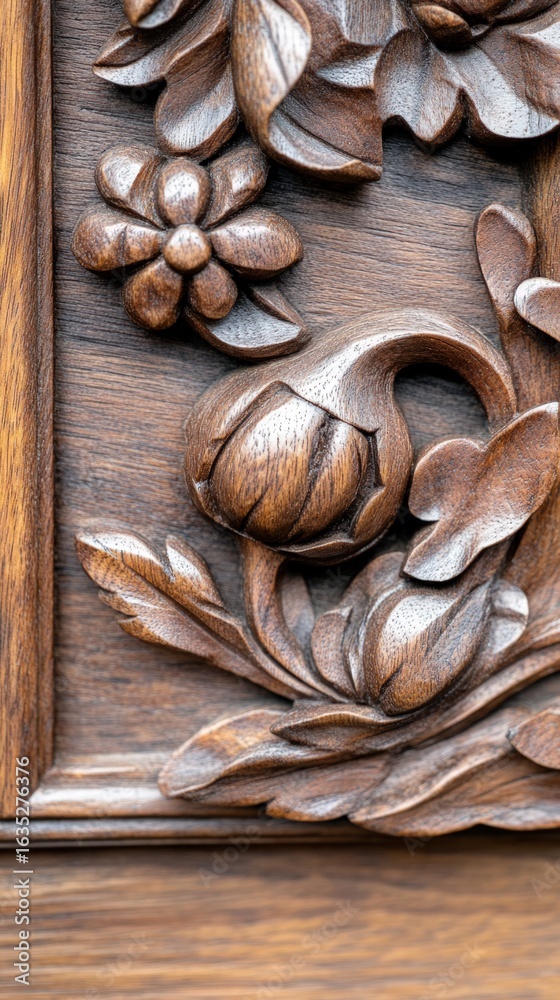Ornate floral wood carving texture background detailed wooden surface Ornate floral wood carving texture background detailed wooden surface