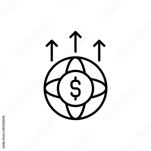 Financial freedom outline icons, minimalist vector illustration ,simple transparent graphic element .Isolated on white background