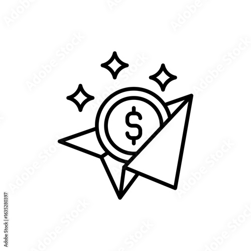 Financial freedom outline icons, minimalist vector illustration ,simple transparent graphic element .Isolated on white background