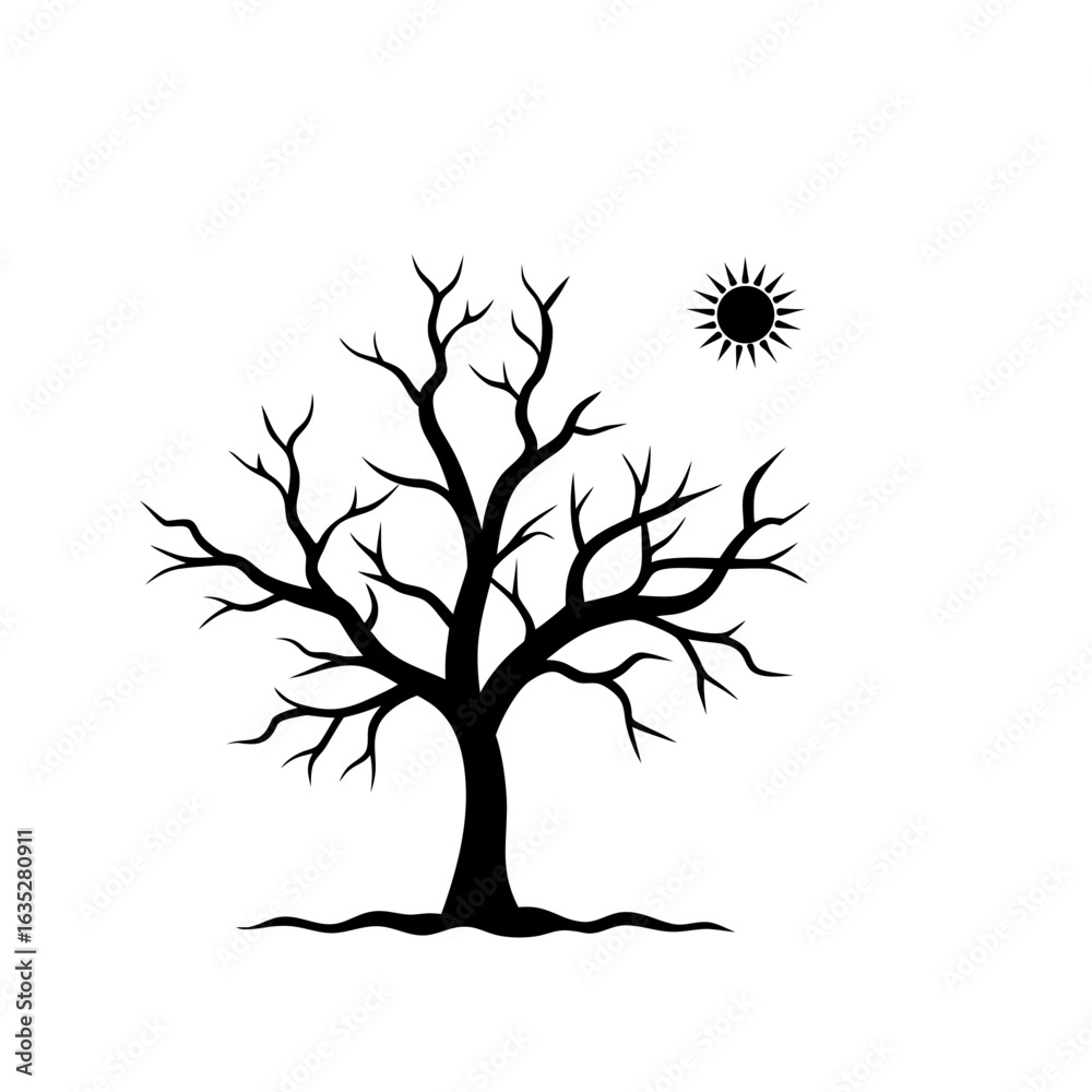 Fototapeta premium Minimal Silhouette of the Sun Blazing Over a White Horizon – Sunrise Vector Isolated on White Background